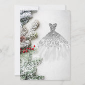 シルバードレス、松の木の枝スウィート16パーティー 招待状 (裏面)