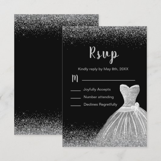 シルバードレス 贋作 グリッター スイート16 出欠カード (正面/裏面)