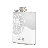 シルバーナウティラスカスタムシェルとモノグラム フラスク (左)