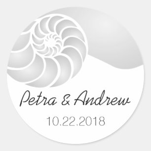 シルバーナウティラスシェルビーチ結婚式 ラウンドシール