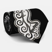 シルバーナルホールウェーブスケルトスタイルアート ネクタイ (ロール)
