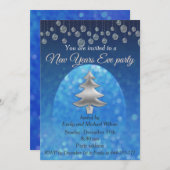 シルバーネイビーグリティニューイヤーイブパーティー 招待状 (正面/裏面)