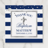 シルバーネイビーストライプブルー洗礼少年 フェイバータグ (正面)