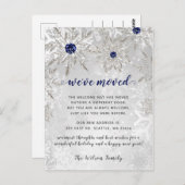 シルバーネイビースノーフレークスホリデームービングアナウンス ポストカード (正面/裏面)