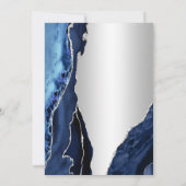 シルバーネイビーブルーアゲート80誕生日 招待状 (裏面)