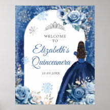 シルバーネイビーブルーウィンタースノーフレークXv Anos Welcome