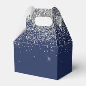 シルバーネイビーブルーグリッターガーリーモノグラム名 フェイバーボックス (裏面サイド)