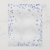 シルバーネイビーブルーハート予算結婚式招待状 チラシ (裏面)