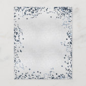 シルバーネイビーブルーバジェット結婚式招待状 チラシ (裏面)