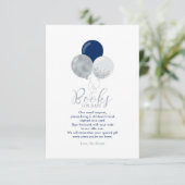 シルバーネイビーブルーブックスベビー、ブックリクエストカード サンキューカード (スタンド正面)