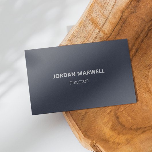 シルバーネイビーブルーミニマモダンリストプロフェッショナル 名刺