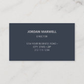 シルバーネイビーブルーミニマモダンリストプロフェッショナル 名刺 (裏面)