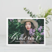 シルバーネイビーブルー看護学校卒業写真 招待状 (スタンド正面)