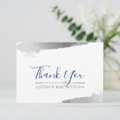 シルバーネイビーモダンブルーが贅沢に サンキューカード (スタンド正面)