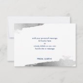 シルバーネイビーモダンブルーが贅沢に サンキューカード (裏面)