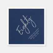 シルバーネイビー応援880th誕生日パーティー スタンダードカクテルナプキン (正面)