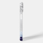 シルバーネイビー青花模様エレガントモノグラム名 Case-Mate iPhoneケース (裏面 / 右)