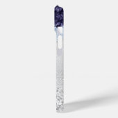 シルバーネイビー青花模様エレガントモノグラム名 Case-Mate iPhoneケース (裏面 / 左)