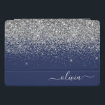 シルバーネービーブルーグリッタースパガーリールクルモノグラム iPad PROカバー<br><div class="desc">Silver and Navy Blue フェイク Foil Metallic SparkleグリッターScript Monogram Name Laptop Caseこれは、グラムで豪華で上品なスタイルが好きな人に、最高の16歳の誕生日、結婚'''、ブライダルシャワー、記念日、ベビーシャワー、またはバチェロレッテの贈り物になります。</div>