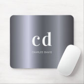 シルバーネームモノグラムは金属を起点とする マウスパッド (マウス)