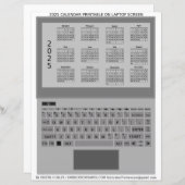 シルバーノートパソコンキーボード2025カレンダー画面 (正面/裏面)