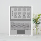 シルバーノートパソコンキーボード2025カレンダー画面 (スタンド正面)