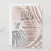 シルバーハイヒールドレス50誕生日 招待状 (正面)