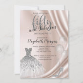 シルバーハイヒールドレス50thバースデーパーティー 招待状 (正面)