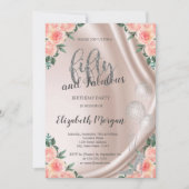 シルバーハイヒールバラ50thバースデーパーティー 招待状 (正面)