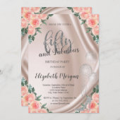 シルバーハイヒールバラ50thバースデーパーティー 招待状 (正面/裏面)