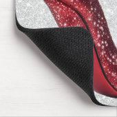 シルバーハイヒール靴の赤と金ゴールド | マウスパッド (コーナー)