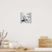 シルバーハイヒール靴キャンディビュッフェサイン ポスター (キッチン)