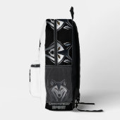 シルバーハイライトオンザダーク抽象芸術ウルフ型枠 プリントバックパック (右)