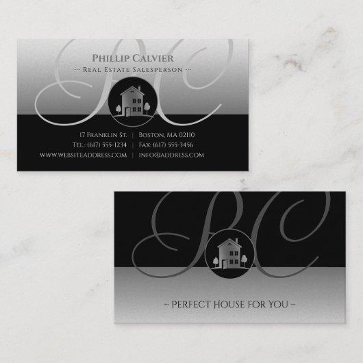 シルバーハウス |プレミアム実在不動産のプロパティ 名刺 (正面/裏面)