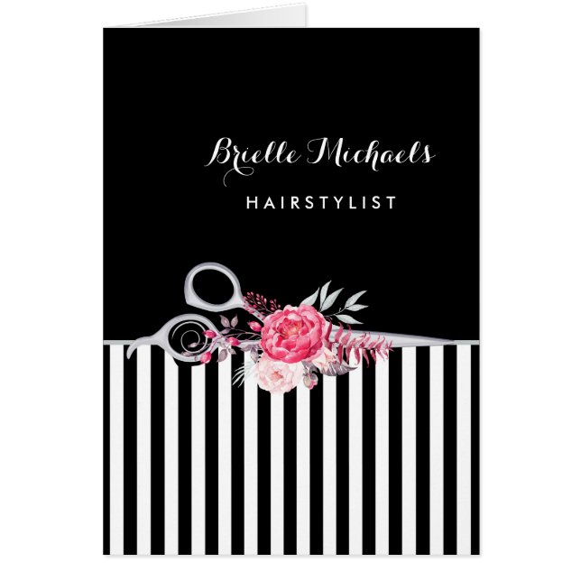 シルバーハサミストライプズピンクフローラヘアサロン (正面)