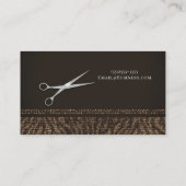 シルバーハサミ金ゴールドブラウンゼブラシック美容師 名刺 (裏面)