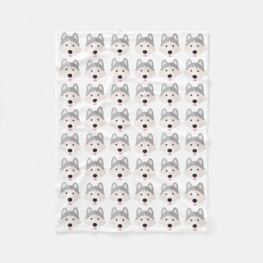 シルバーハスキーラブフリースブランケット フリースブランケット (正面)