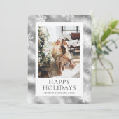 シルバーハッピーホリデーズスノーフレーク雪写真 シーズンカード (スタンド正面)