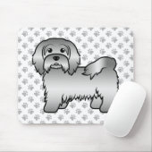 シルバーハバネカワイトカートゥーンドッグイラストレーション マウスパッド (マウス)