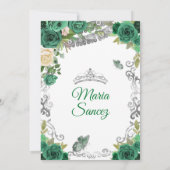 シルバーハンターグリーンメキシコフローラキンセアニラ 招待状 (裏面)