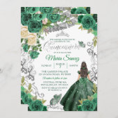 シルバーハンターグリーンメキシコフローラキンセアニラ 招待状 (正面/裏面)