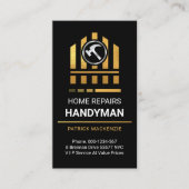 シルバーハンマーオン金ゴールド建物 名刺 (正面)