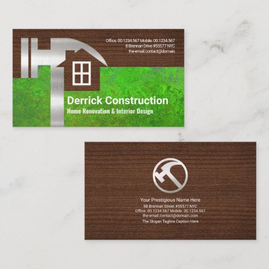 シルバーハンマーティンバーホームグリーン造園 名刺 (正面/裏面)