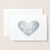 シルバーハートこんにちは 箔カード (封筒付き正面)