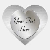 シルバーハートでシールをカスタマイズ ハートシール (正面)