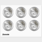 シルバーハートでシールをカスタマイズ ラウンドシール (シート)