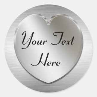 シルバーハートでシールをカスタマイズ ラウンドシール