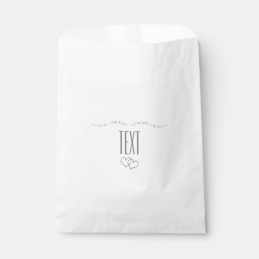 シルバーハートとスパークルブライダルシャワーのバッグ フェイバーバッグ (正面)