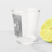 シルバーハートとホワイトダイヤモンド – 記念日 ショットグラス (右)