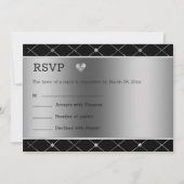 シルバーハートと背景 招待状 (正面)